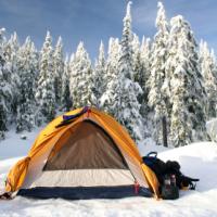 Camping in the snow