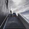 Outdoor staircase leading up, photo by Håkon Sataøen