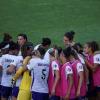 Group of team players on a soccer field