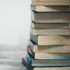 Stack of books on a table