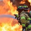 Firefighters putting out a fire