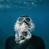 Man scuba diving underwater