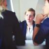 Woman sitting in a job interview